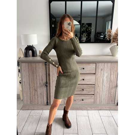 robe pull kaki automne 2024 tendance look ootd grecy