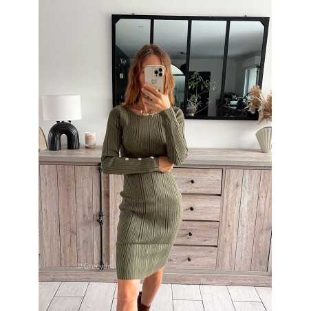 robe pull kaki automne 2024 tendance look ootd grecy