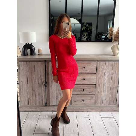 robe pull rouge automne 2024 tendance look ootd grecy