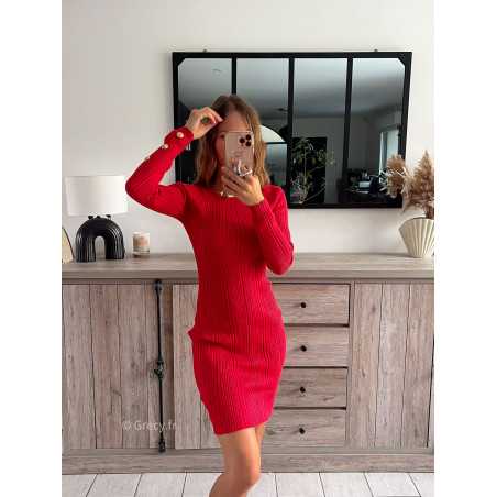 robe pull rouge automne 2024 tendance look ootd grecy