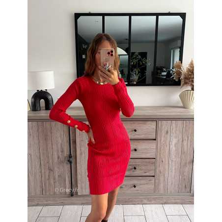 robe pull rouge automne 2024 tendance look ootd grecy