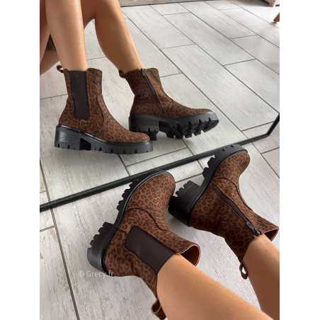 bottines marron leopard Chelsea tendance automne rentrée 2024 style mode ootd grecy