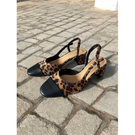 chaussures slingback leopard talons tendance automne rentrée 2024 style mode ootd grecy