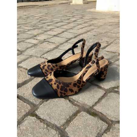 chaussures slingback leopard talons tendance automne rentrée 2024 style mode ootd grecy