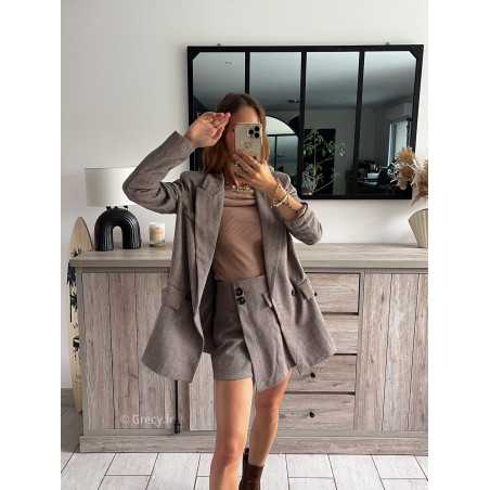 blazer oversize marron chevron laine hiver tendance automne rentrée 2024 style mode ootd grecy