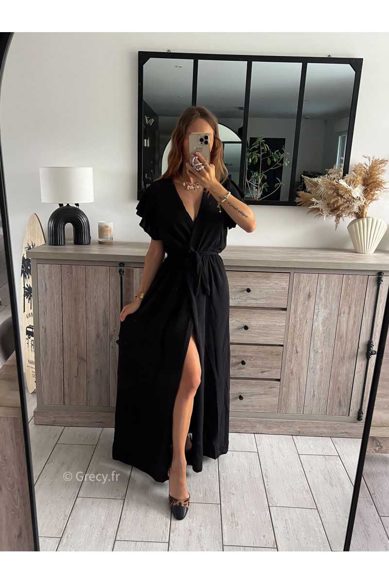 Robe noire chic mi longue sale