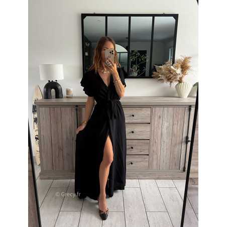 Robe noire mi longue chic sale