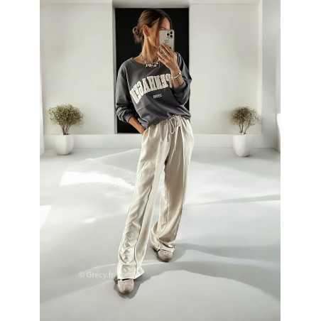 pantalon jogging confortable cosy beige clair automne hiver 2024 mode tendance grecy ootd outfit look chic