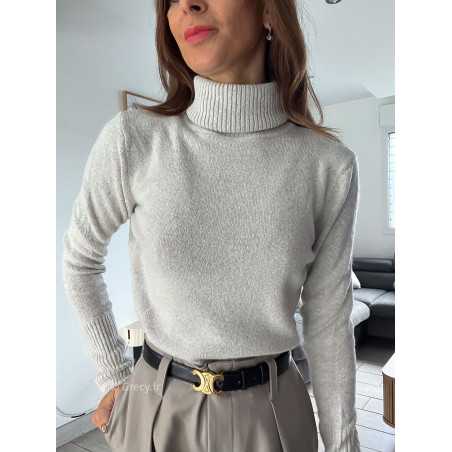 pull col roulé montant beige doux qualité chic grecy mode ootd tenue outfit look automne 2024