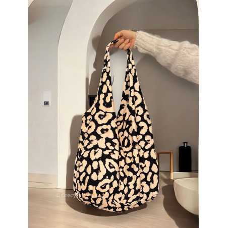 Sac leopard cabas grand fourre tout tendance mode grecy look automne hiver 2024