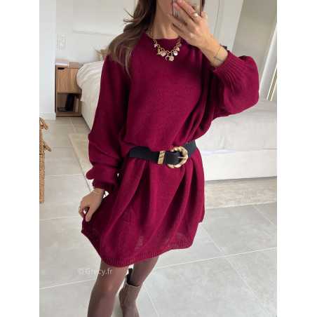 robe pull bordeaux oversize grande taille tendance mode grecy look automne hiver 2024