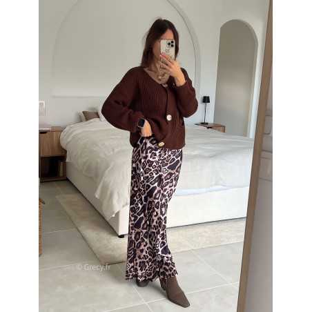 jupe longue leopard satinée tendance mode grecy look automne hiver 2024