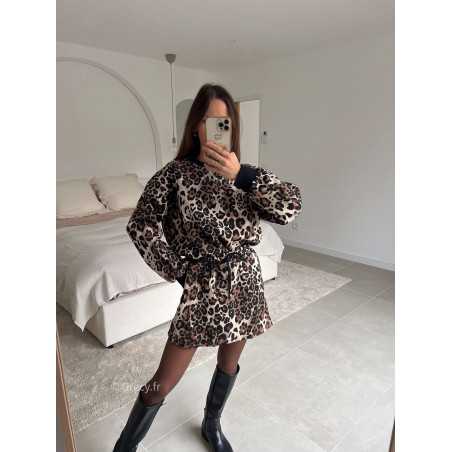 Ensemble leopard jupe sweat look ootd outfit mode tendance grecy