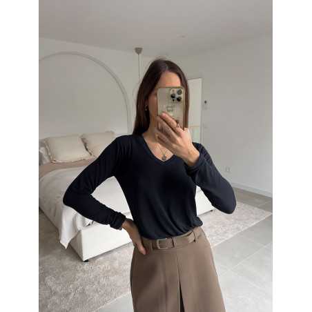 Sous pull cachemire noir look ootd outfit mode tendance grecy