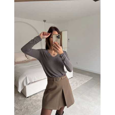 Sous pull cachemire marron look ootd outfit mode tendance grecy