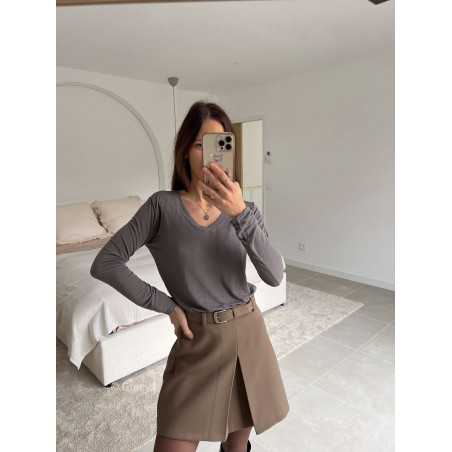 Sous pull cachemire marron look ootd outfit mode tendance grecy