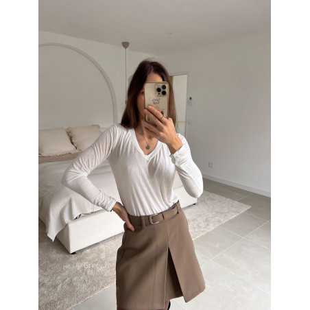 Sous pull cachemire blanc look ootd outfit mode tendance grecy